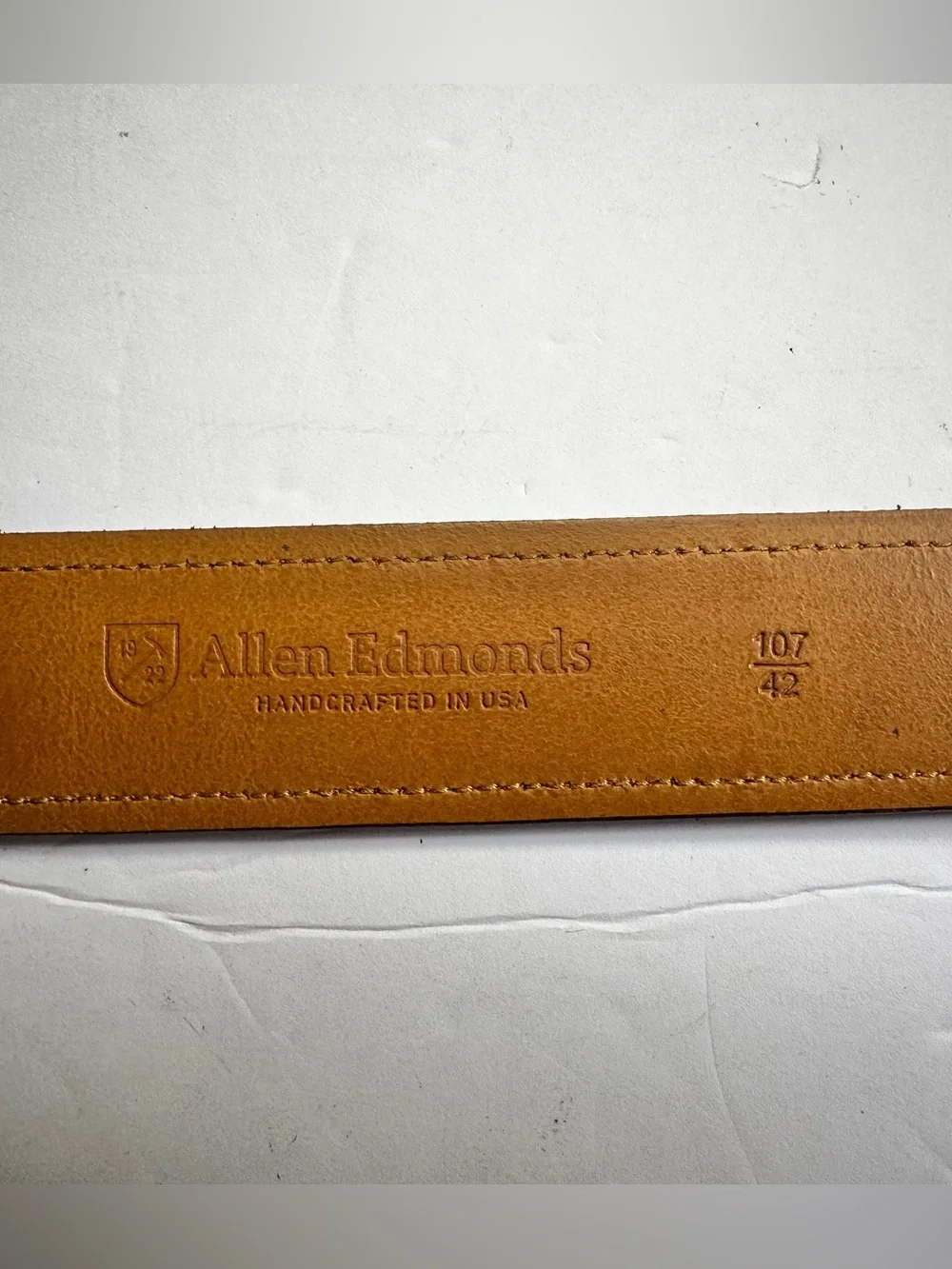Allen Edmonds Men’s Walnut Genuine Leather 1 1/2” Dress Business Belt- Size 42